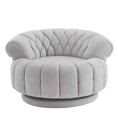 Round Swivel Accent Chair with Rotation Base
