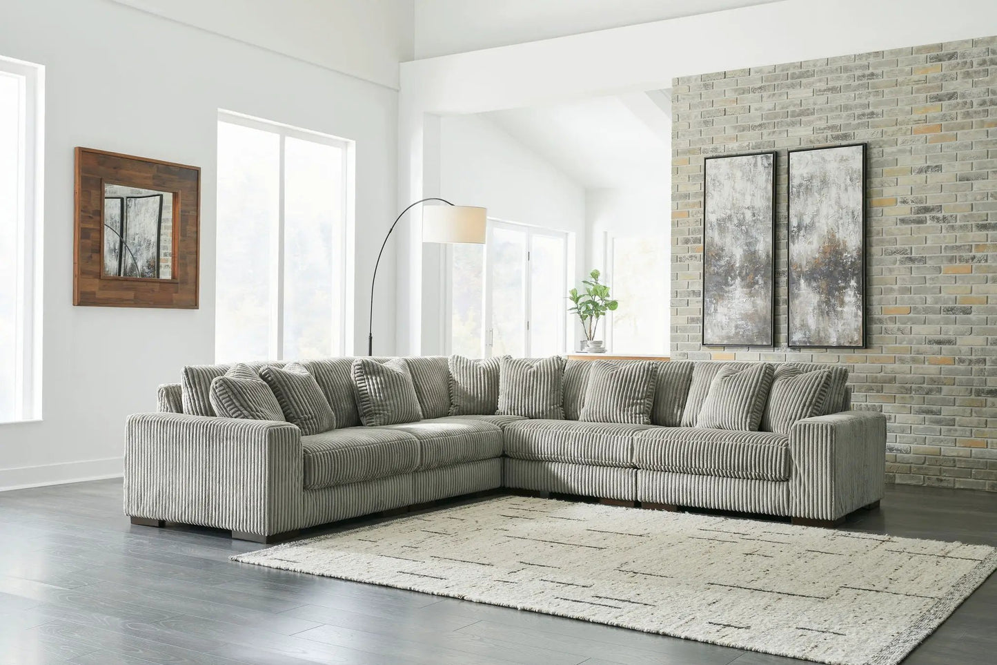 Lindyn Sectional Sofa with Cord Upholstery