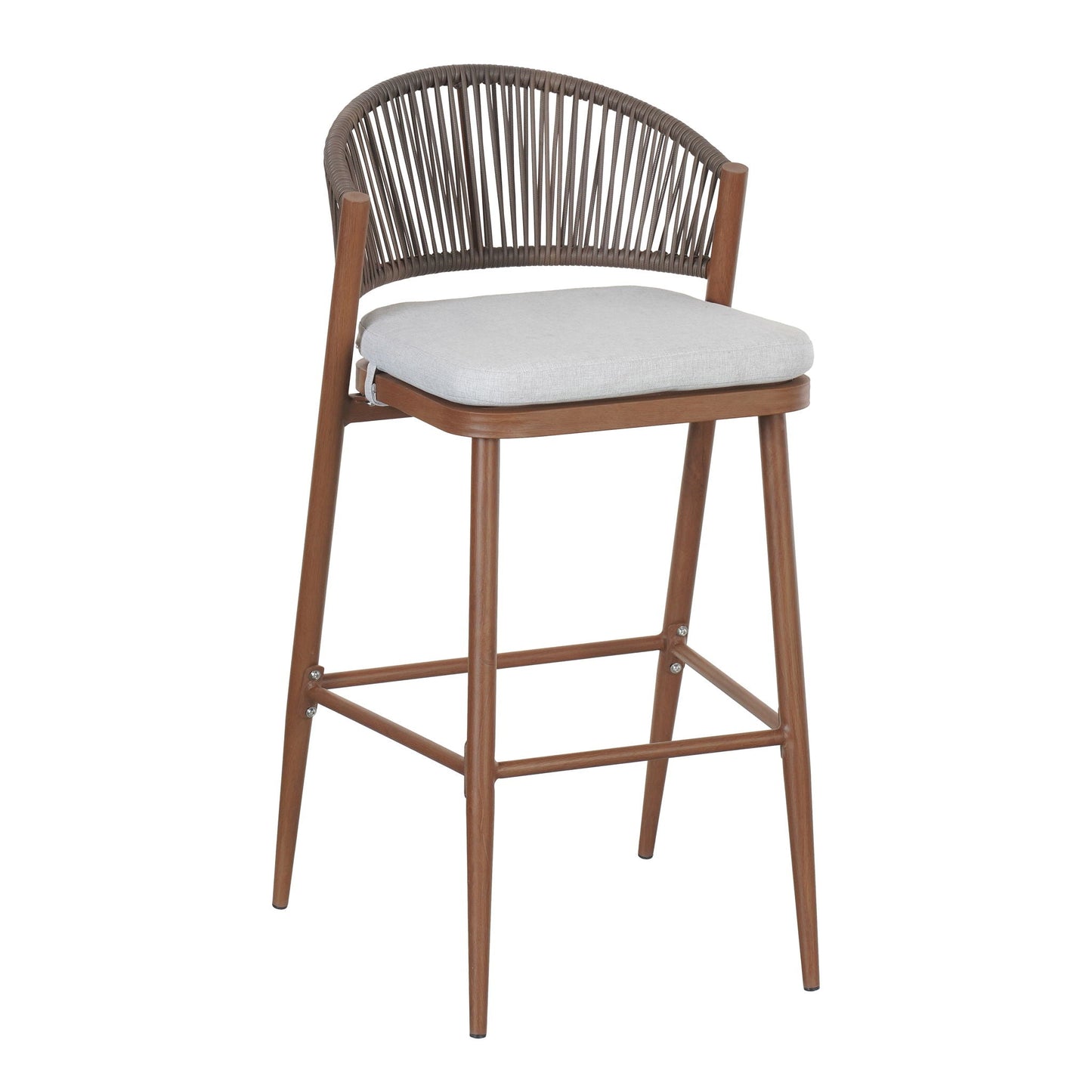 Outdoor Bar Stools With Scallop Cushion And Frame