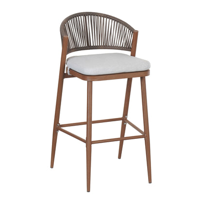 Outdoor Bar Stools With Scallop Cushion And Frame