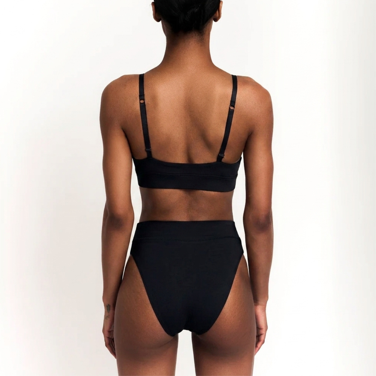 Scoop Bralette Net Positive in black organic cotton with adjustable straps on Tampa Home & Garden Store