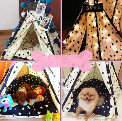 Four portable washable star-pattern pet tents with dogs inside Sell My Stuff on Tampa Home & Garden Store