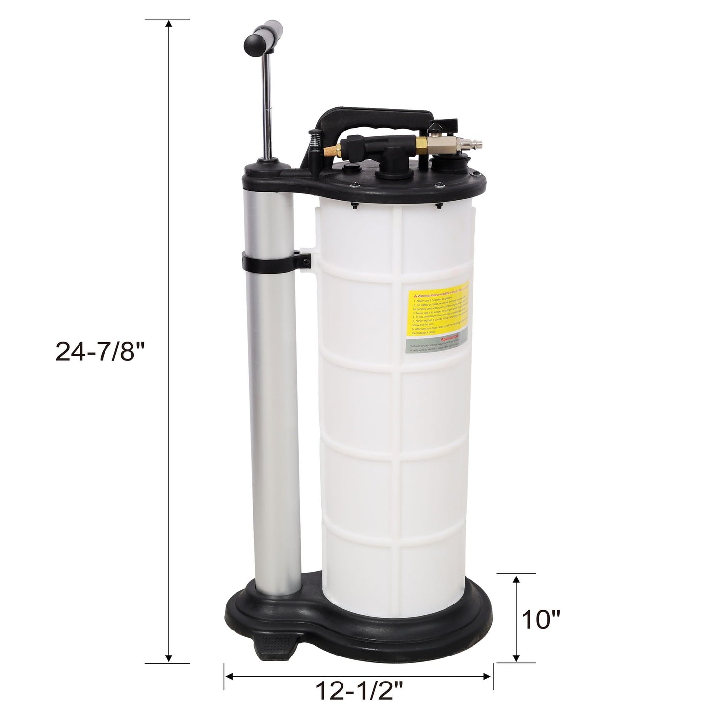 Pneumatic manual oil extractor pump, white reservoir, black top by HouseOfZazla on Tampa Home & Garden Store