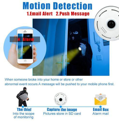 Cobell 960P Wifi IP Camera white dome CCTV security cam 360° panoramic night vision on Tampa Home & Garden Store