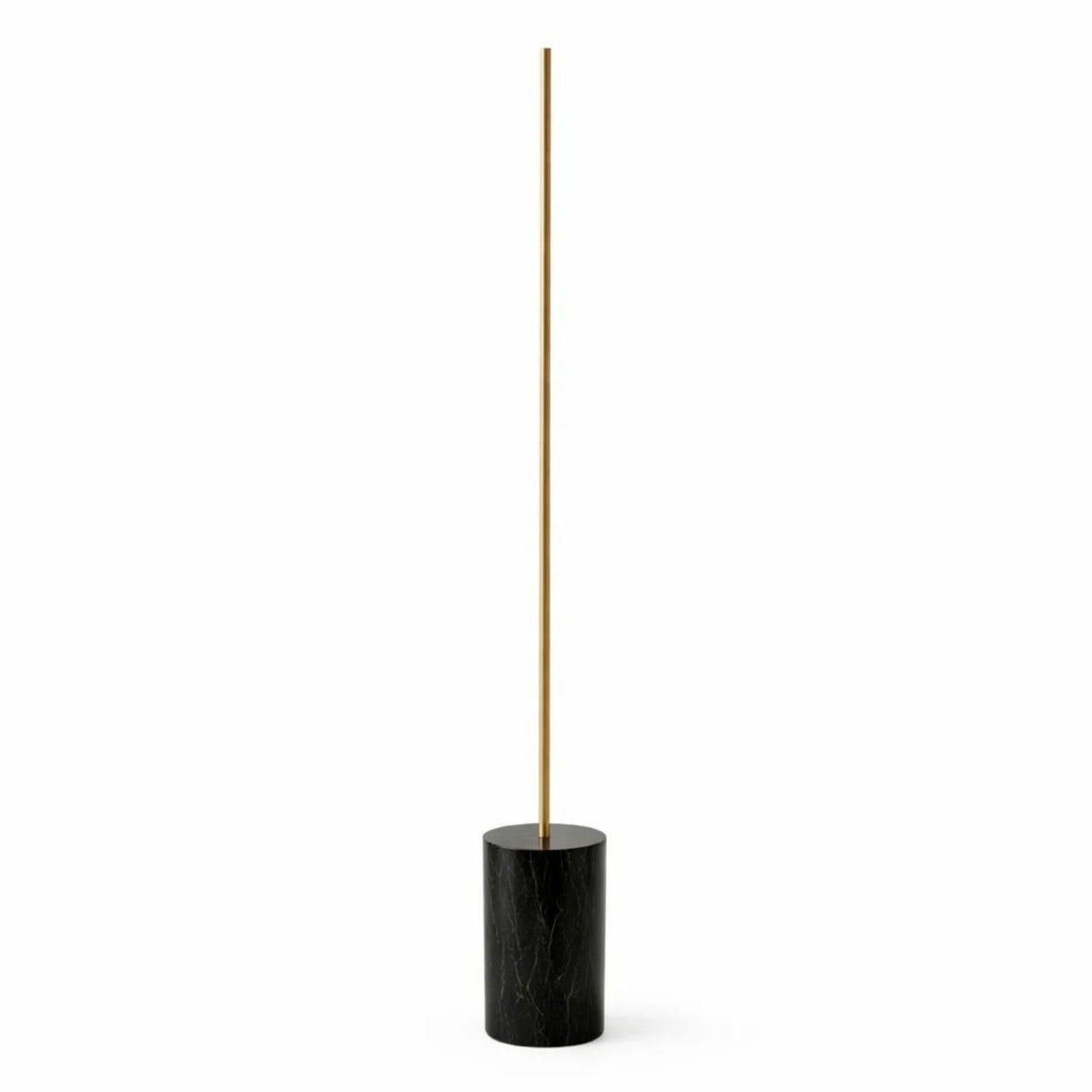 Prism LED floor lamp by HouseOfZazla with gold stem and black marble base, on/off switch on Tampa Home & Garden Store