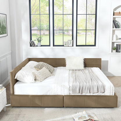 Mid Century Storage Upholstered Tufted Bed Frame