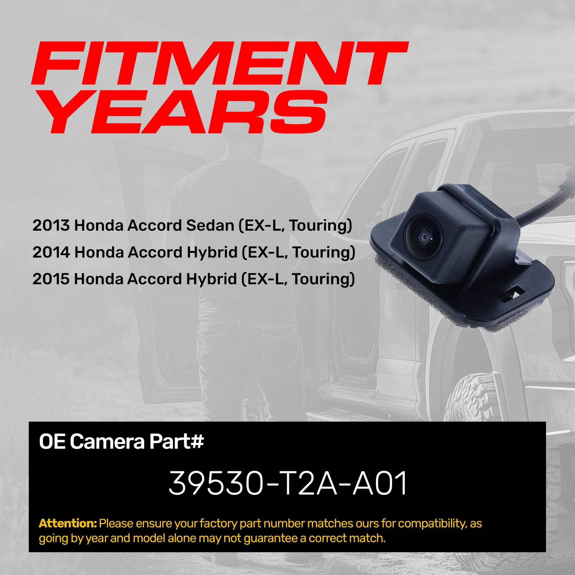 Master Tailgaters OEM Backup Camera 39530-T2A-A01 for Honda Accord EX-L Touring (2013-2015) on Tampa Home & Garden Store