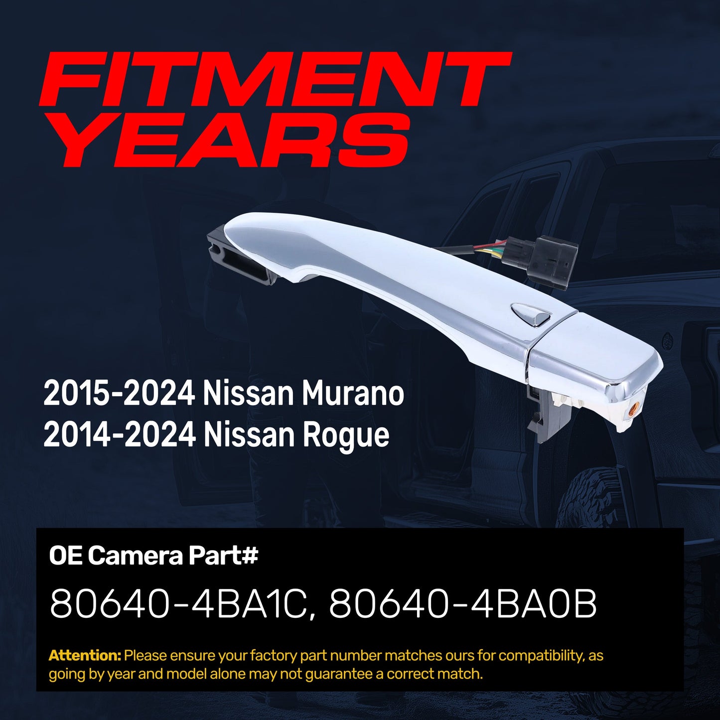 Door handle chrome replacement for Nissan Murano/Rogue front-right passenger side w/o keyhole on Tampa Home & Garden Store