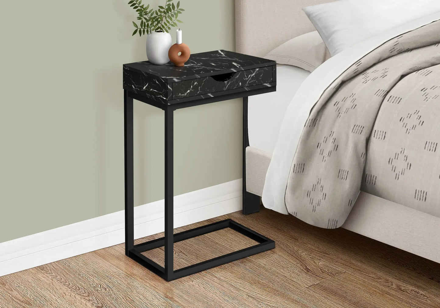 Accent Table C Shaped Contemporary and Modern