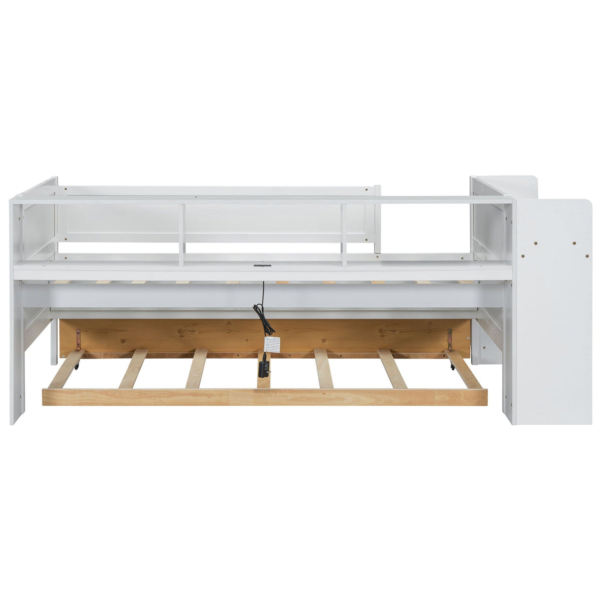 White twin daybed frame with open side rails and wooden slat foundation on Tampa Home & Garden Store