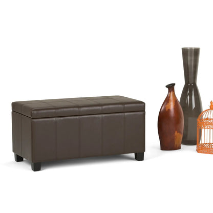 Dover Upholstered Storage Ottoman Bench with Lid