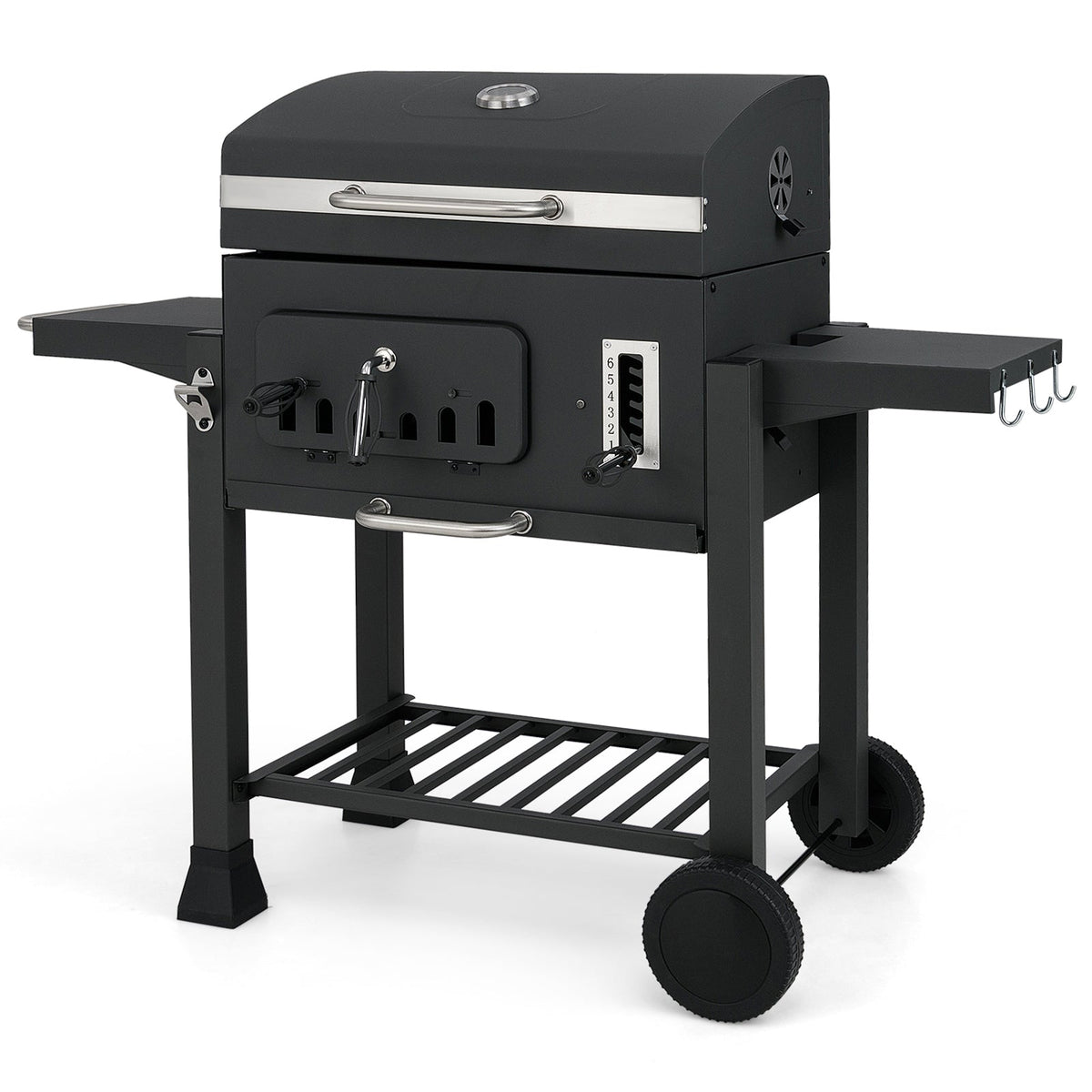 24-Inch barrel charcoal grill with 544 sq in cooking area and 2 folding side tables DirectDeals on Tampa Home & Garden Store