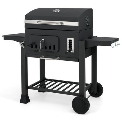 24-Inch barrel charcoal grill with 544 sq in cooking area and 2 folding side tables DirectDeals on Tampa Home & Garden Store