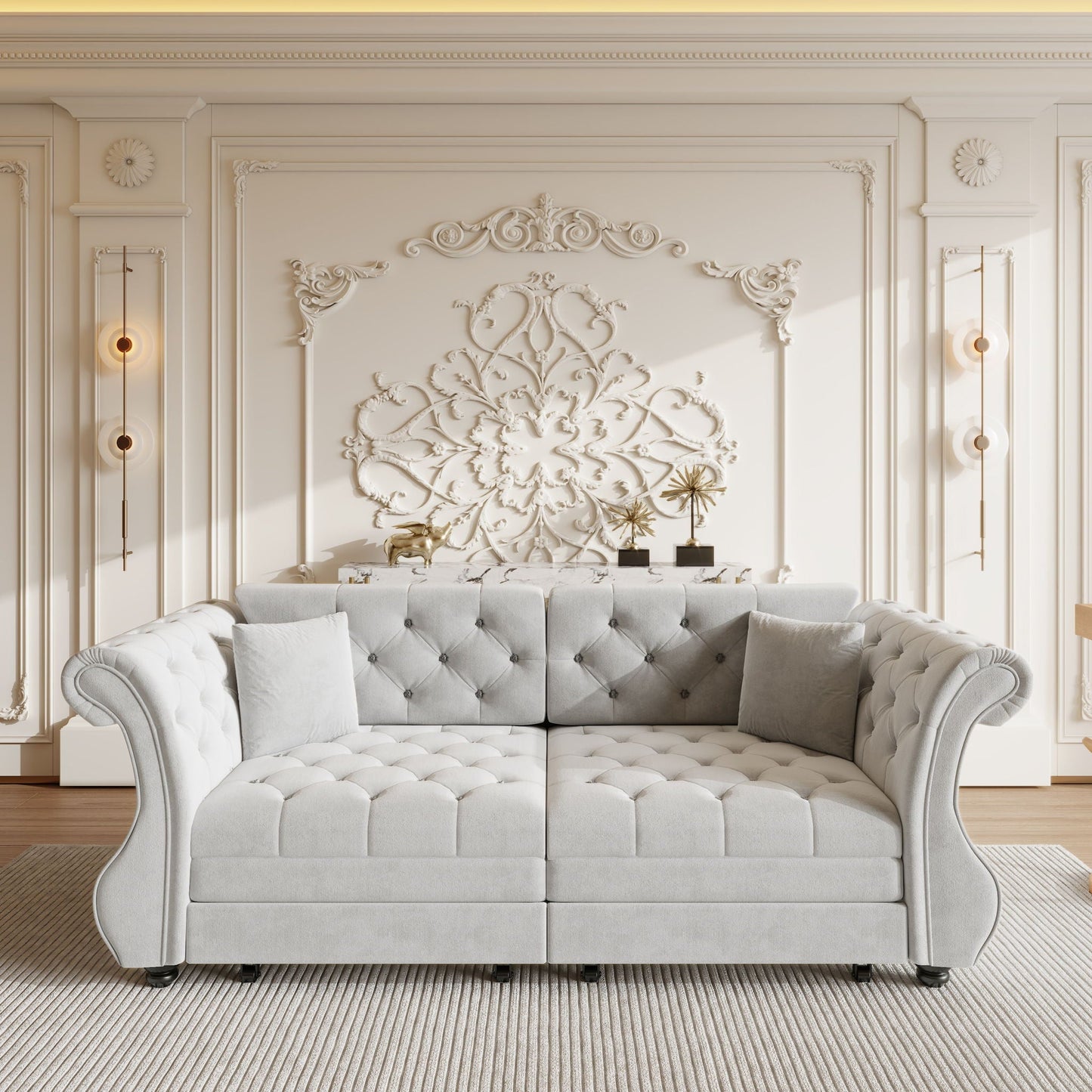 Oversized Chesterfield Sofa and a Pull Out Bed