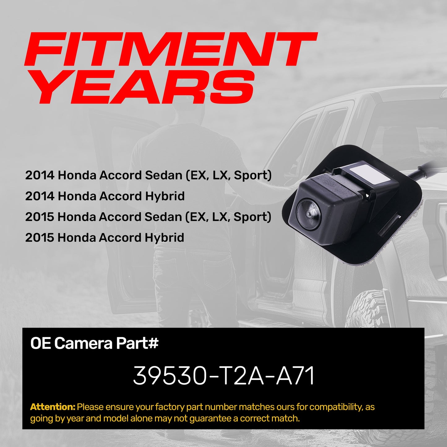 Master Tailgaters Honda Accord OE backup camera 39530-T2A-A71 on Tampa Home & Garden Store