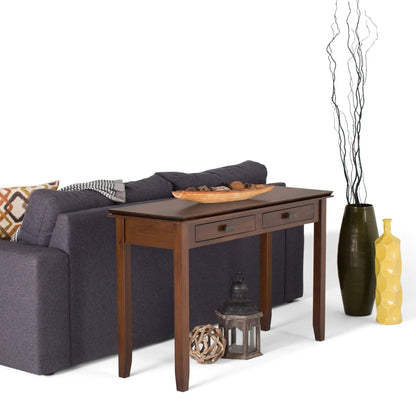 Artisan Handcrafted Console Sofa Table dark walnut with 2 drawers Unique Piece Furniture on Tampa Home & Garden Store