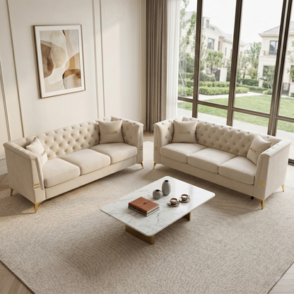 Modern Velvet Sofa Set and Plush Home Seating