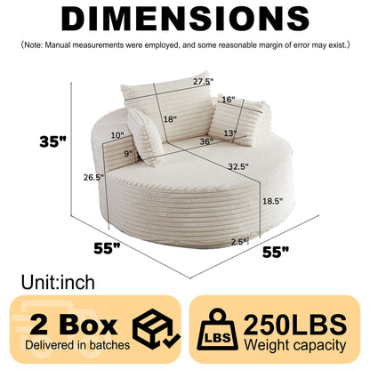 Modern Single Sofa and Swivel Sleeper Chair