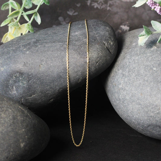 14k yellow gold oval cable link chain necklace by Bids.com, 0.97 mm, two delicate strands on Tampa Home & Garden Store