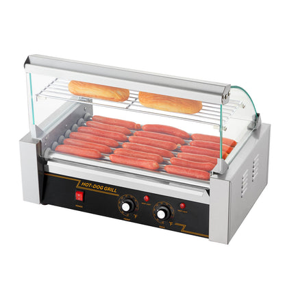 HouseOfZazla hot dog roller grill, stainless steel, 7 rollers, 18-dog capacity on Tampa Home & Garden Store