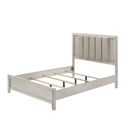 Plush Upholstered Headboard and Framed Bed