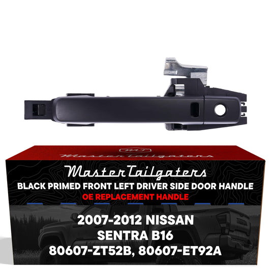Exterior black door handle replacement for Nissan Sentra B16 2007-2012, front left driver on Tampa Home & Garden Store