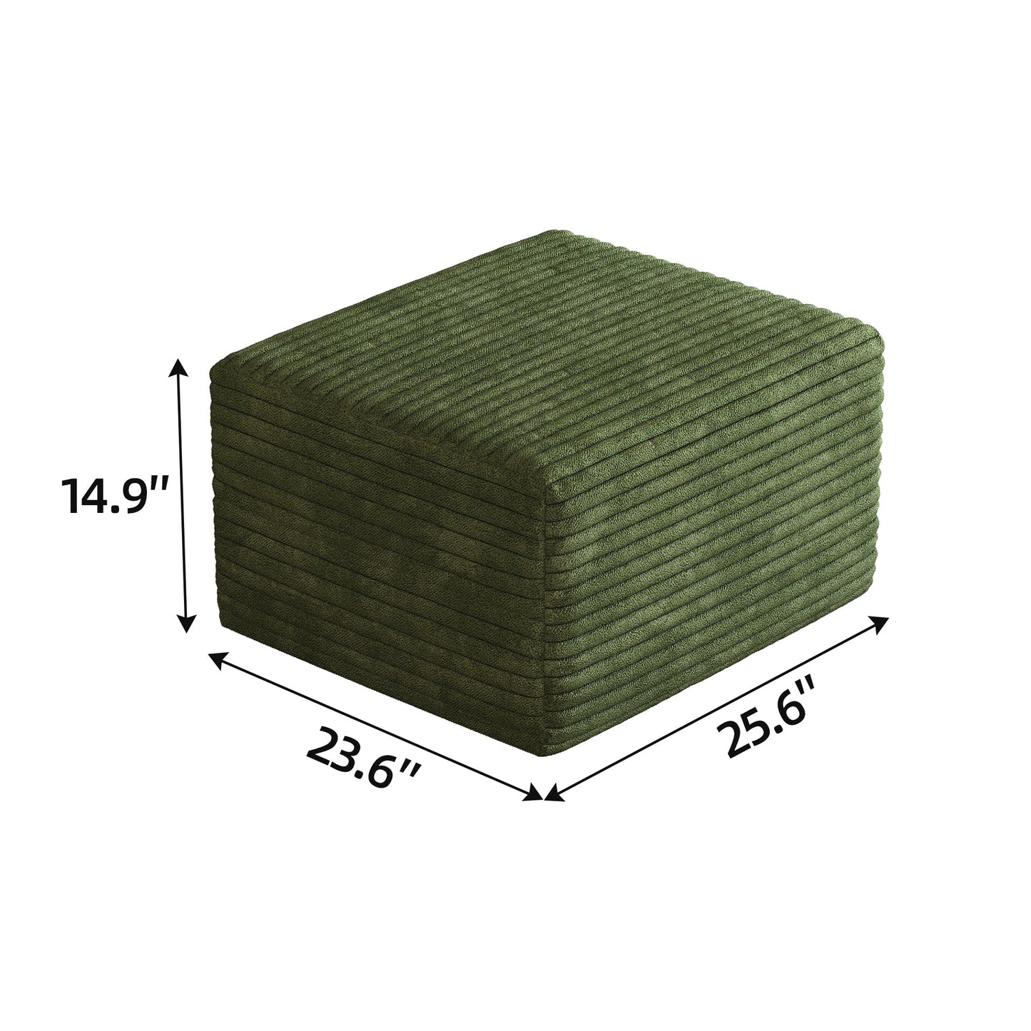 Green sofa ottoman in plush corduroy fabric by HouseOfZazla on Tampa Home & Garden Store
