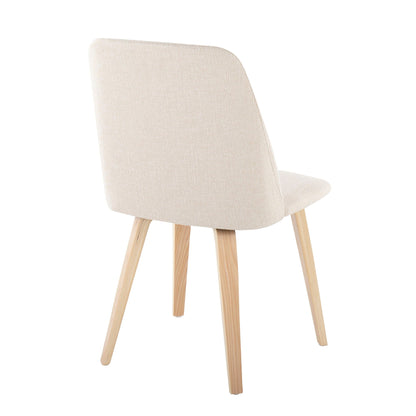 Contemporary padded dining chair beige upholstery with light wood legs HouseOfZazla on Tampa Home & Garden Store