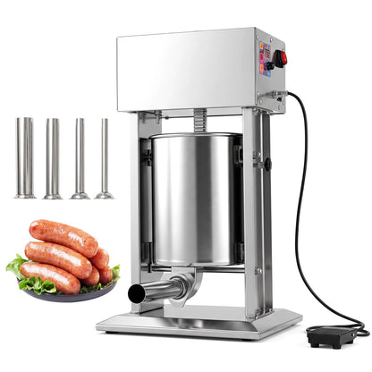 DirectDeals 10L stainless steel electric sausage stuffer with 4 tubes and foot pedal on Tampa Home & Garden Store