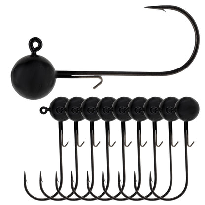 Reaction Tackle Lead Ball Jigs (10-Pack) – Premium Round Jig Heads for Soft Plastics - New