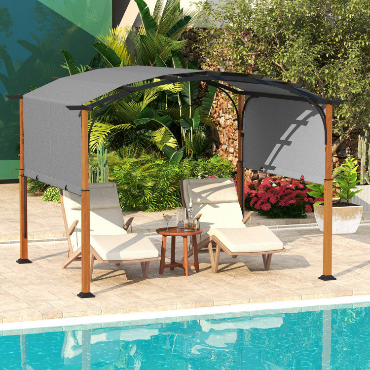 Pérgola Retráctil Exterior de 3 x 3.6 m con Toldo Retráctil para Patio - Beige
