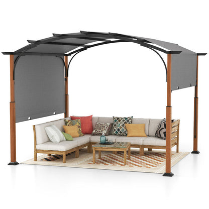 Pérgola Retráctil Exterior de 3 x 3.6 m con Toldo Retráctil para Patio - Beige