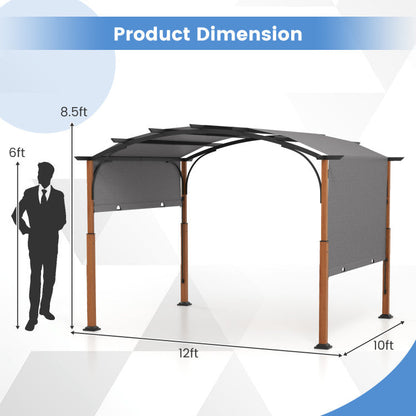 Pérgola Retráctil Exterior de 3 x 3.6 m con Toldo Retráctil para Patio - Beige