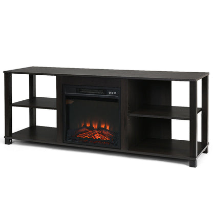 Mueble Consola para TV de 2 Niveles con Estantes Ajustables