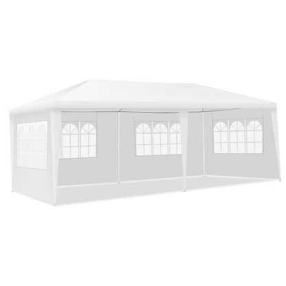 10x20 ft outdoor canopy tent GemGear with removable walls, white fabric, arched window sidewalls on Tampa Home & Garden Store