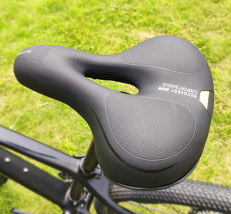 Stevvex bicycle saddle black unisex dual shock memory foam padding wide waterproof cushion on Tampa Home & Garden Store