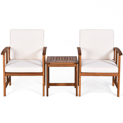 Juego de muebles de sofá para patio exterior de madera maciza de 3 piezas - Gris