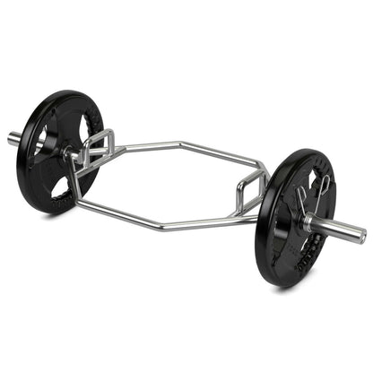 56 Inch Olympic Hexagon Deadlift Trap Bar with Folding Grips Powerlifting
