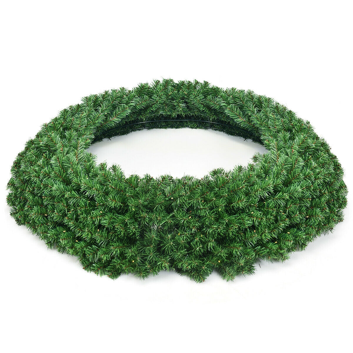 48 Inch Pre-lit Cordless Artificial Christmas Wreath DirectDeals green with LED lights on Tampa Home & Garden Store
