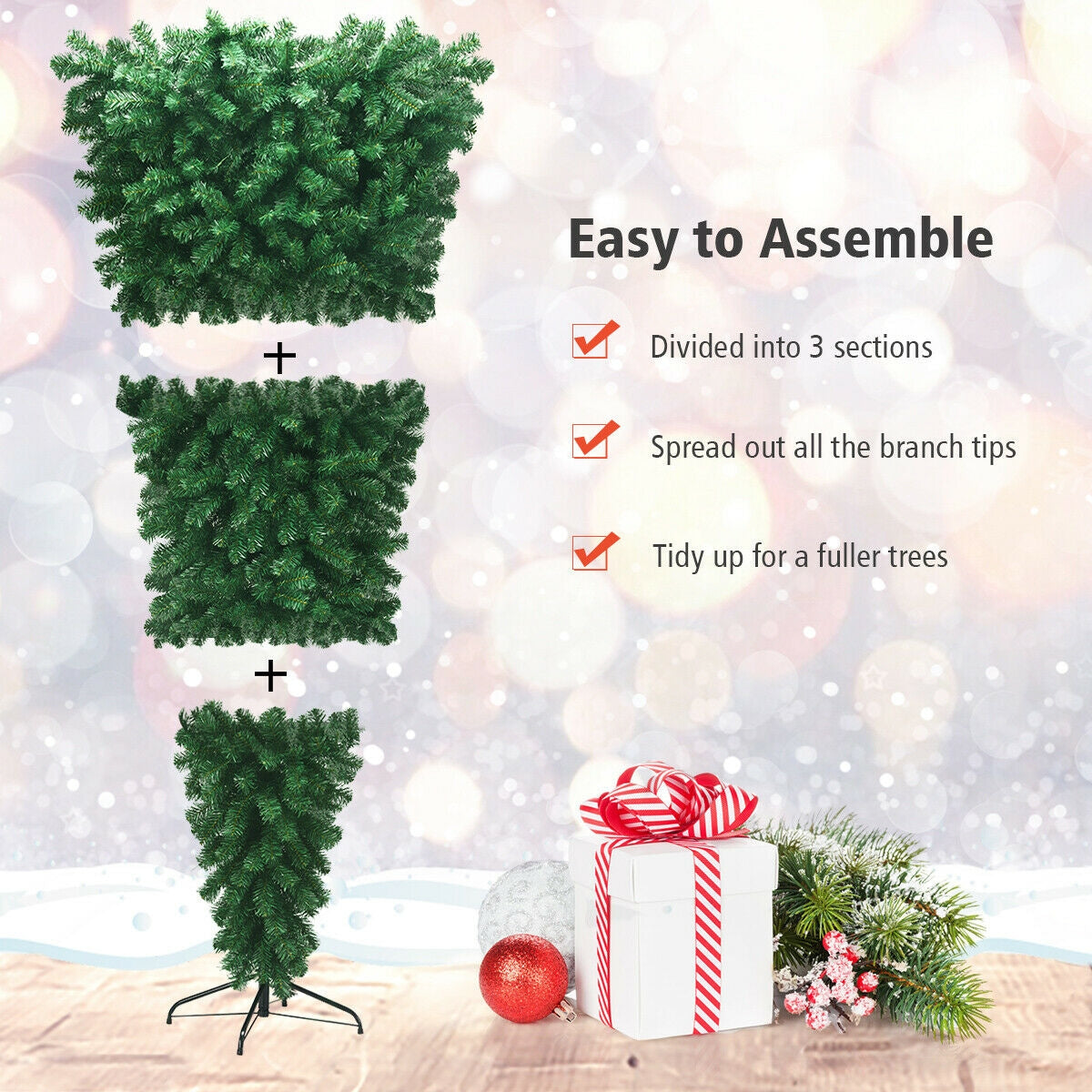 7 ft unlit upside-down artificial Christmas tree, DirectDeals, green tips on Tampa Home & Garden Store