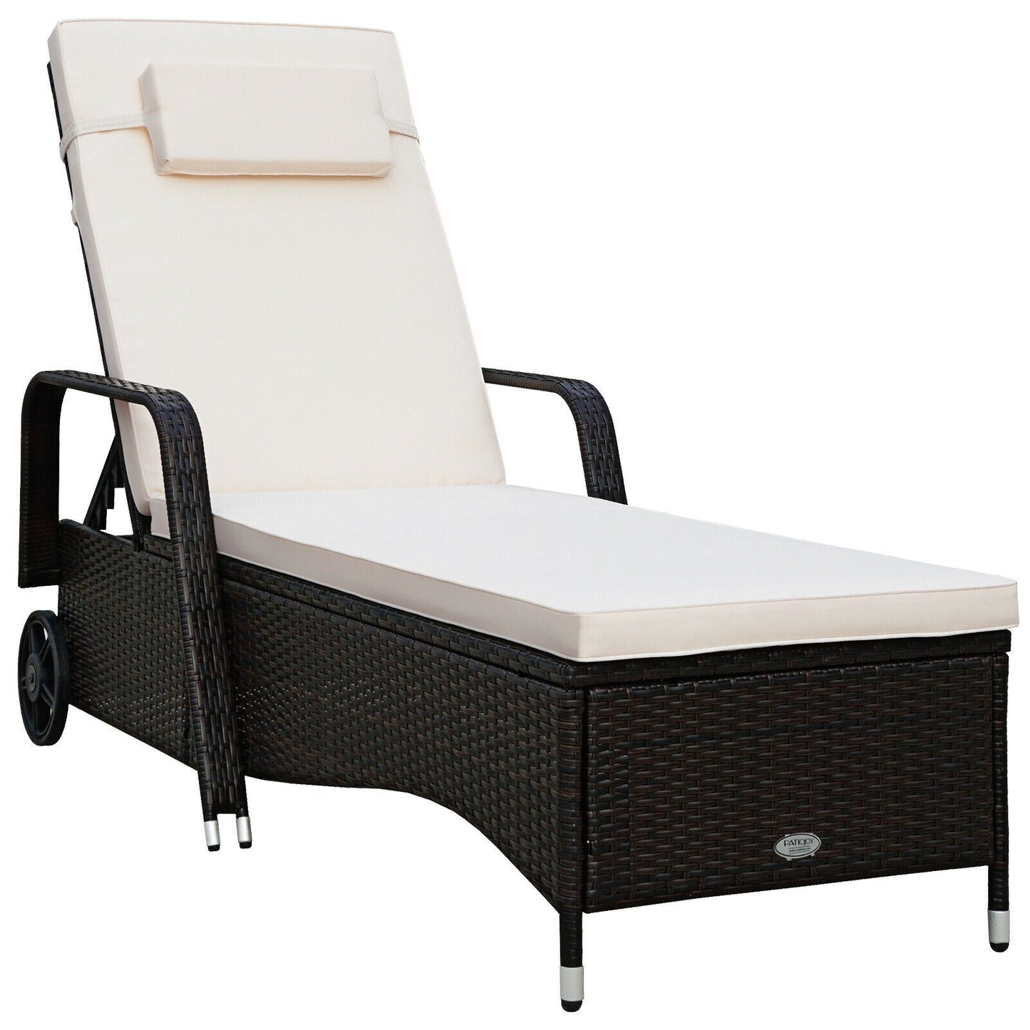 Tumbona reclinable acolchada para exteriores con respaldo ajustable