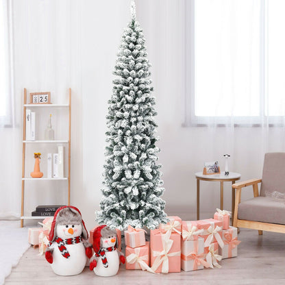 7.5 ft unlit hinged snow-flocked artificial pencil Christmas tree with 641 tips DirectDeals on Tampa Home & Garden Store