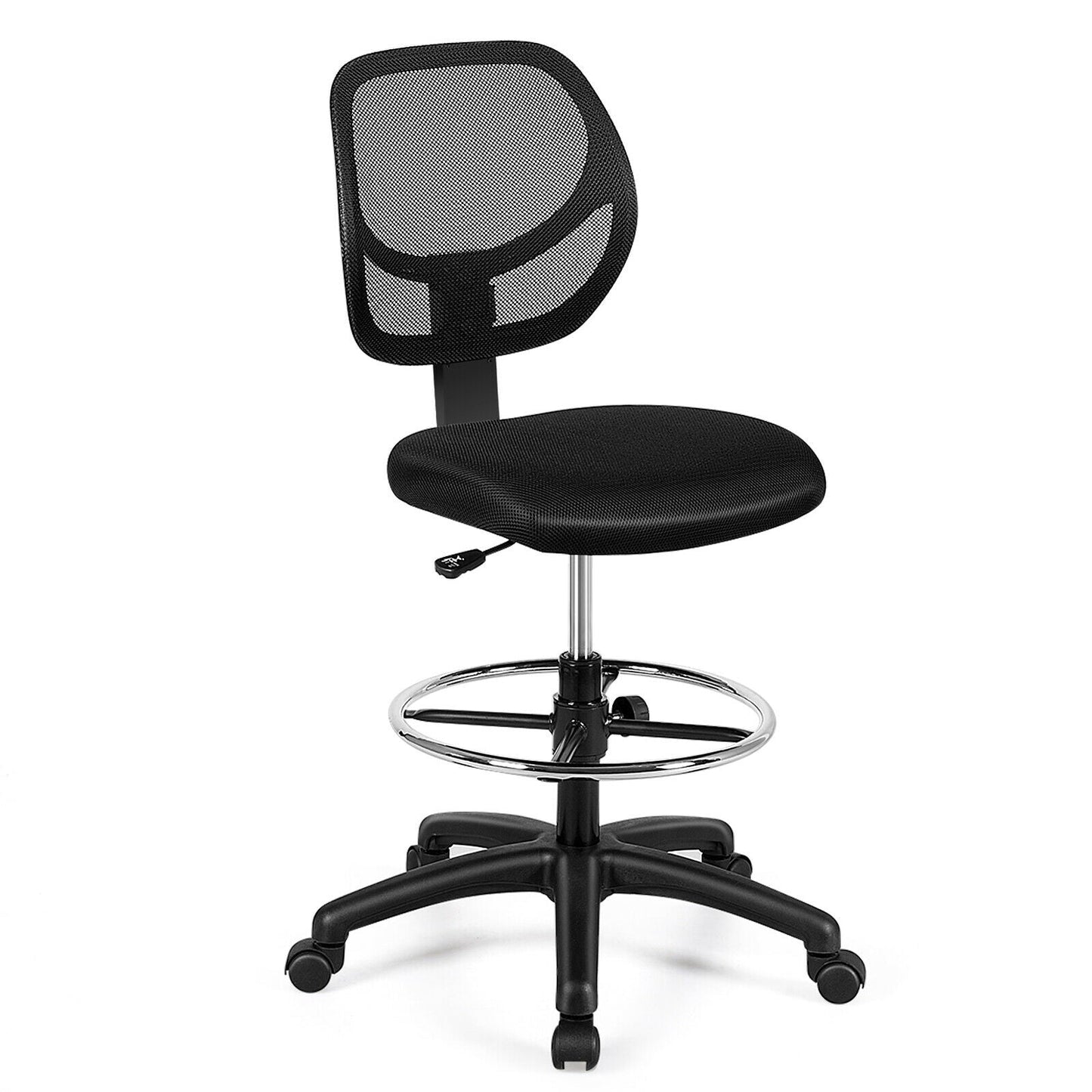 Silla de oficina de dibujo con respaldo medio de malla y altura ajustable