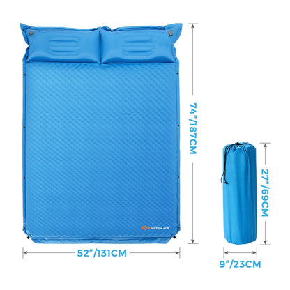 Esterilla Auto-inflable de Camping para Exterior con Almohadas y Bolsa