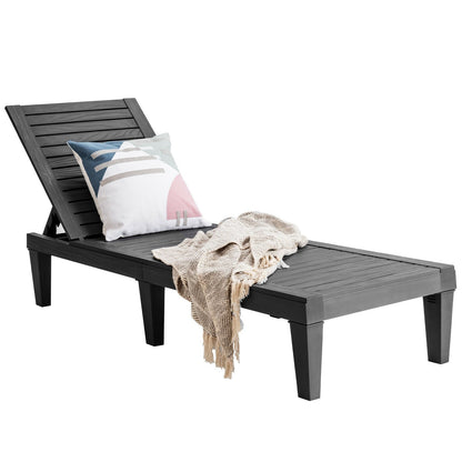 Sillón reclinable de exterior con respaldo ajustable en 5 posiciones - Negro