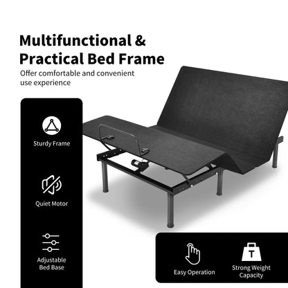 Base de cama ajustable tamaño queen con control remoto inalámbrico