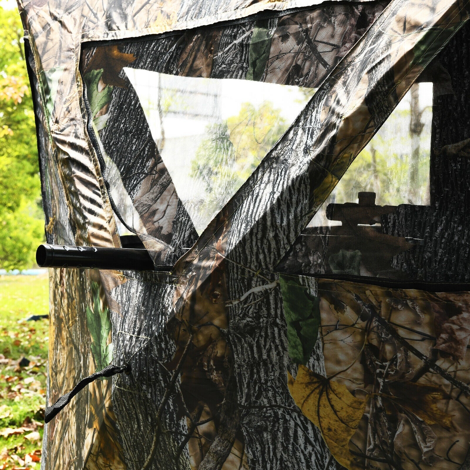 GemGear 3 Person Portable Pop-Up Hunting Blind with tie-downs, camo fabric and mesh windows on Tampa Home & Garden Store