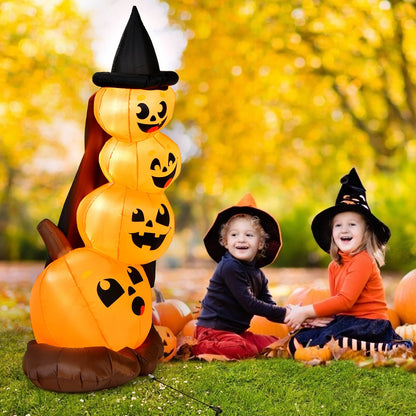 7 ft Halloween inflatable pumpkin stack with witch hat and LED lights DirectDeals on Tampa Home & Garden Store