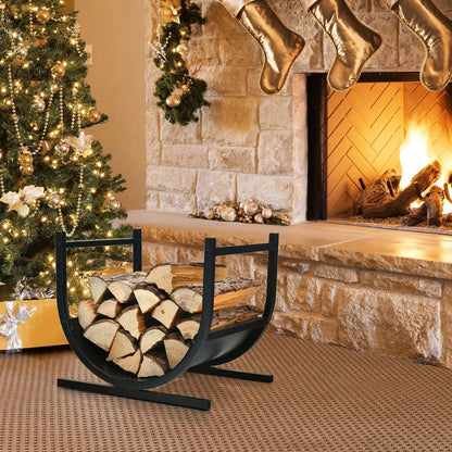 17 Inch U Shaped Firewood Rack Steel Outdoor Use