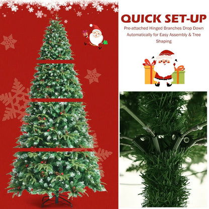 Pre Lit Snowy Christmas Hinged Tree with Lights